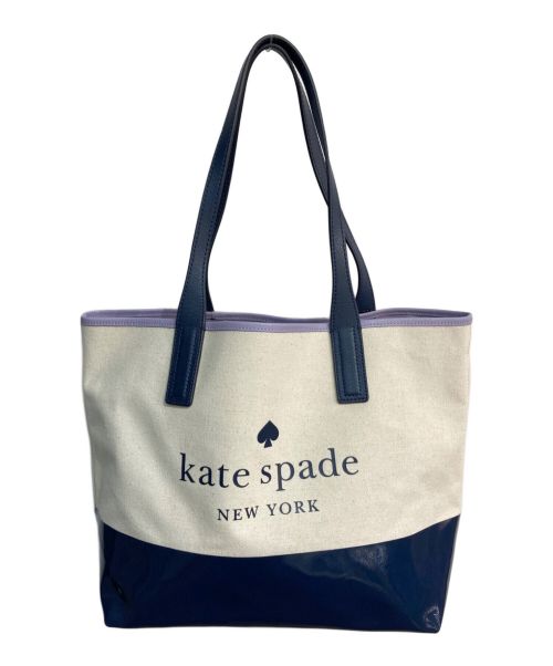 Kate Spade（ケイトスペード）Kate Spade (ケイトスペード) キャンバストートバッグ　WKRU5820 アイボリー×ネイビー サイズ:- 未使用品の古着・服飾アイテム