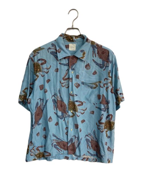 KARL HELMUT（カールヘルム）KARL HELMUT (カールヘルム) オープンカラーシャツ　総柄　蟹 ブルー サイズ:-の古着・服飾アイテム