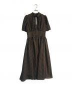 HER LIP TOハーリップトゥ）の古着「Striped Midi Dress　HER1908054」｜ブラック×ブラウン