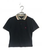 BURBERRY LONDONバーバリーロンドン）の古着「ポロシャツ　ロゴ刺繍」｜ブラック
