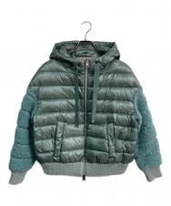 HERNO (ヘルノ) ジップフード付きパファージャケット Resort PI00089DR-12017 グリーン サイズ:40