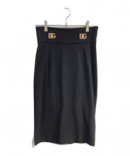 DOLCE & GABBANA (ドルチェ＆ガッバーナ) ロゴペンシルスカート ブラック サイズ:40