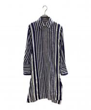Vivienne Westwood ANGLOMANIA (ヴィヴィアンウエストウッドアングロマニア) バックオープンストライプワンピース ブルー×ホワイト サイズ:40