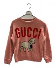 GUCCI (グッチ) LAMB PATCH SWEAT ピンク サイズ:XS
