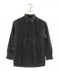 Yohji Yamamoto pour homme (ヨウジヤマモト プールオム) スクエアシルエットコットンローンシャツ ブラック サイズ:3