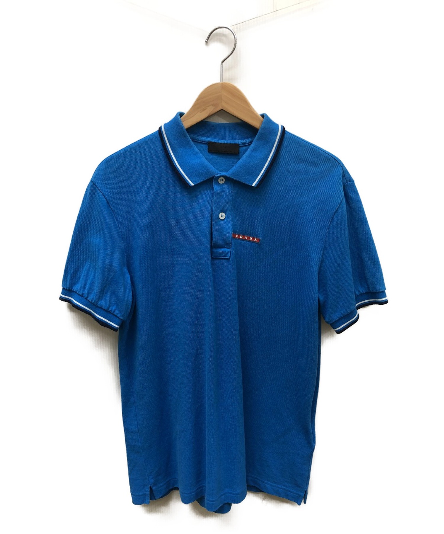PRADA (プラダ) ポロシャツ ブルー サイズ:SIZE L