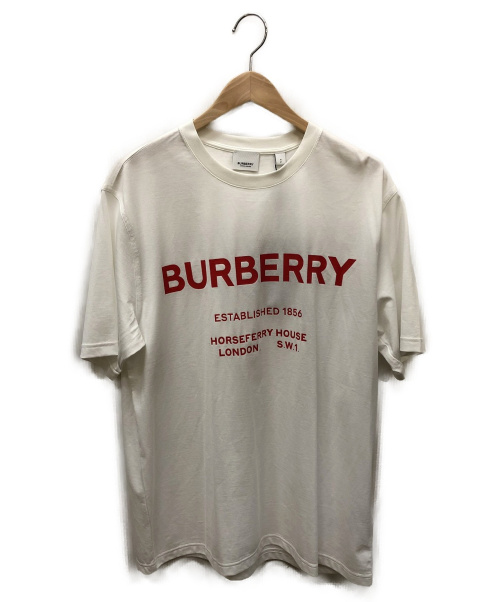 BURBERRY（バーバリー）BURBERRY (バーバリーズ) HORSE FERRY PRINT COTTON T-SHI ホワイト サイズ:SIZE Sの古着・服飾アイテム