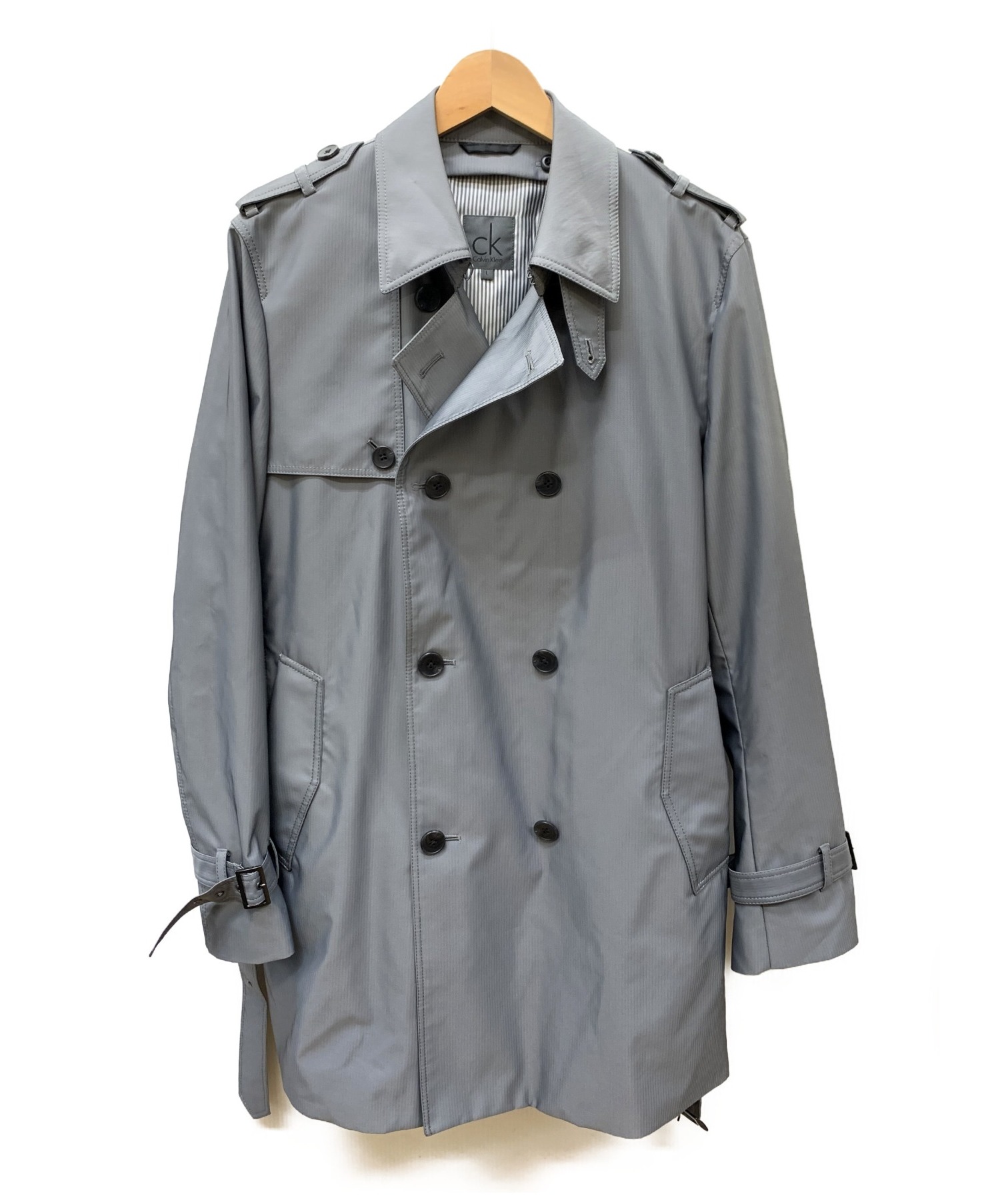 中古 古着通販 Ck Calvin Klein シーケーカルバンクライン ライナー付トレンチコート グレー サイズ Size L ブランド 古着通販 トレファク公式 Trefac Fashion