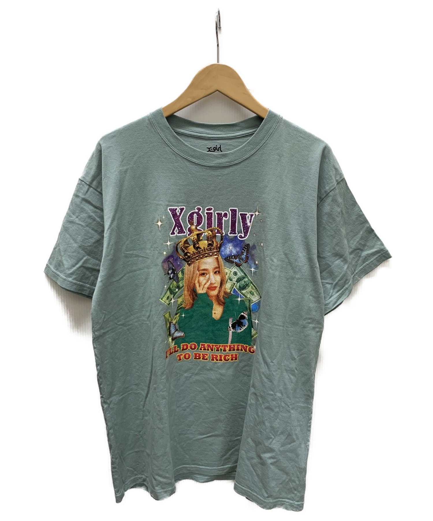 中古 古着通販 X Girl Yurino エックスガール ユリノ コラボプリントtシャツ ダスティーブルー グリーン サイズ Onesize ブランド 古着通販 トレファク公式 Trefac Fashion