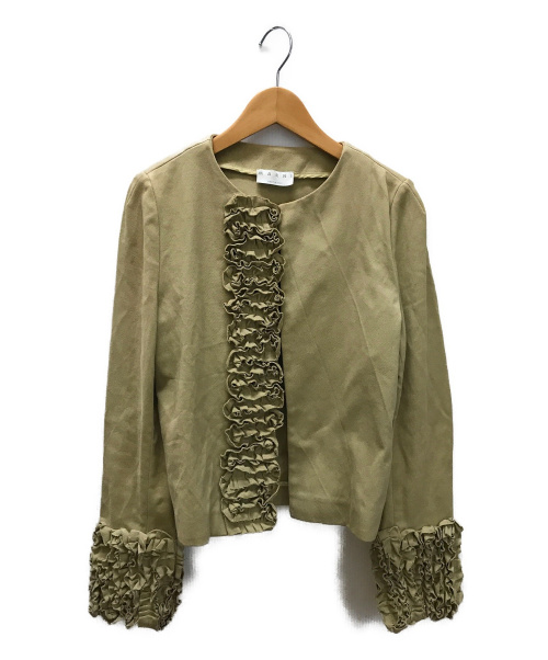 MARNI（マルニ）MARNI (マルニ) ノーカラージャケット ベージュ サイズ:40の古着・服飾アイテム