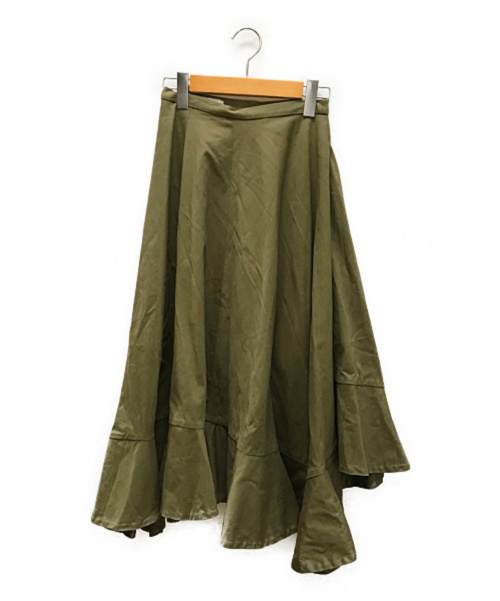 CLANE（クラネ）CLANE (クラネ) アシンメトリーフレアスカート グリーン サイズ:SIZE 0の古着・服飾アイテム