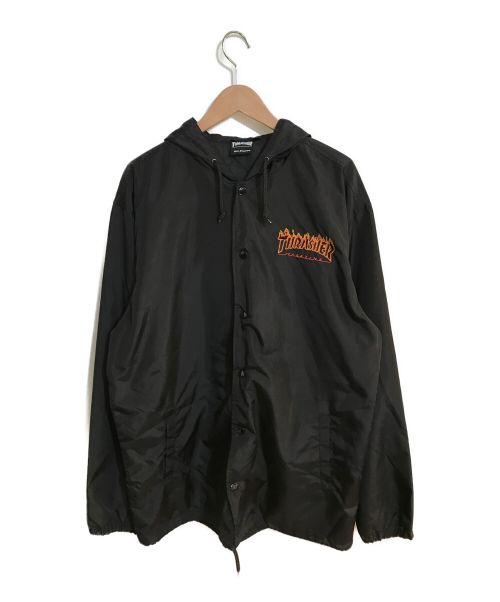 THRASHER（スラッシャー）THRASHER (スラッシャー) フーテッド刺繍コーチジャケット ブラック サイズ:XLの古着・服飾アイテム