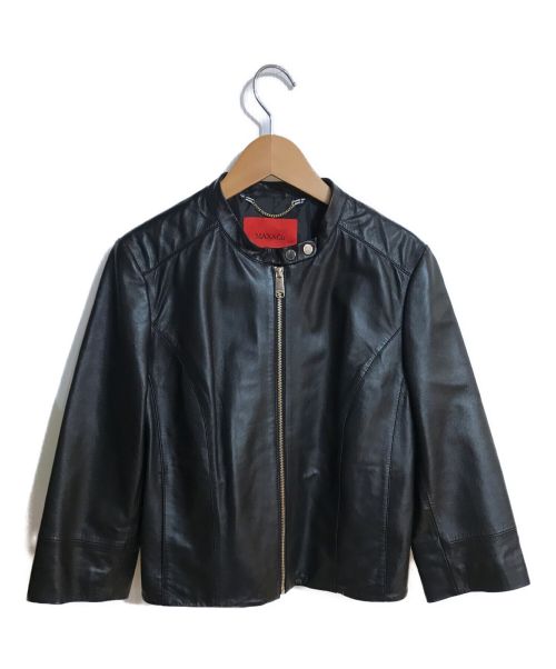 MAX&Co.（マックスアンドコー）MAX&Co. (マックスアンドコー) ラムレザージャケット ブラック サイズ:38の古着・服飾アイテム