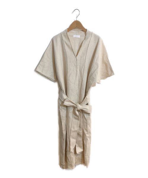 かぐれ（カグレ）かぐれ (カグレ) コットンリネンワンピース ベージュ サイズ:Freeの古着・服飾アイテム
