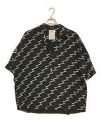 SHAREEF（シャリーフ）の古着「復刻総柄オープンカラーシャツ」｜ブラック