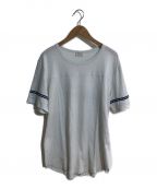 Saint Laurent Parisサンローランパリ）の古着「ダメージ加工ロゴプリントTシャツ」｜ホワイト