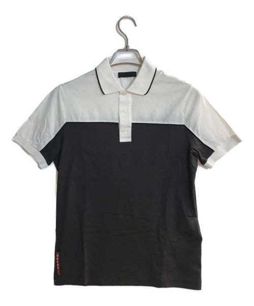 PRADA（プラダ）PRADA (プラダ) ポロシャツ ホワイト×ブラウン サイズ:XSの古着・服飾アイテム