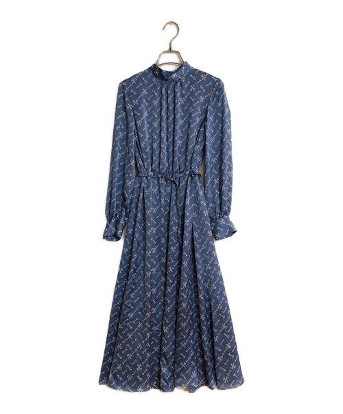 ANAYI（アナイ）ANAYI (アナイ) キープリントスタンドカラーワンピース ブルー サイズ:size 36の古着・服飾アイテム