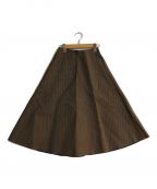 LE CIEL BLEUルシェルブルー）の古着「Bonded Flare Skirt/ボンデッドフレアスカート」｜グリーン