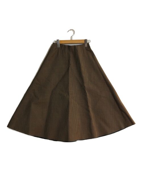 LE CIEL BLEU（ルシェルブルー）LE CIEL BLEU (ルシェルブルー) Bonded Flare Skirt/ボンデッドフレアスカート グリーン サイズ:34の古着・服飾アイテム