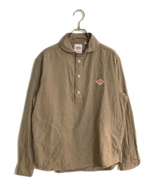 DANTON（ダントン）DANTON (ダントン) コットンツイルバンドカラーシャツ ブラウン サイズ:SIZE 38の古着・服飾アイテム