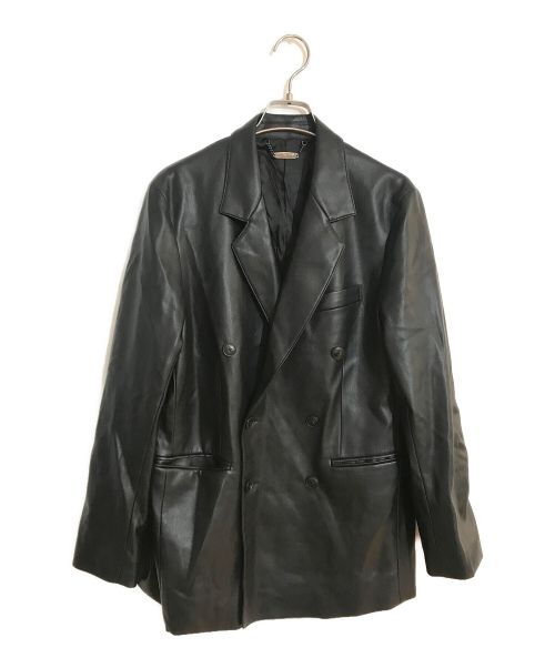 MONKEY TIME（モンキータイム）MONKEY TIME (モンキータイム) FAUX LTHR W/B 6B/ジャケット ブラック サイズ:SIZE Sの古着・服飾アイテム