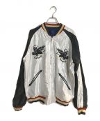 TAILOR TOYO）の古着「Early 1950s Style Acetate Souvenir Jacket “EAGLE” × “DRAGON & TIGER”」｜ネイビー