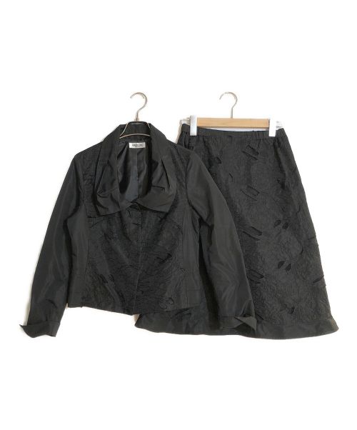 HIROKO BIS（ヒロコビス）HIROKO BIS (ヒロコビス) レース切替セットアップ ブラック サイズ:SIZE 9の古着・服飾アイテム