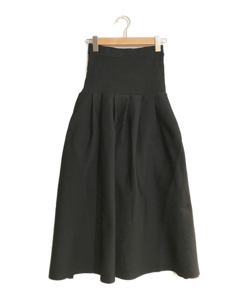 UN3D.（アンスリード）UN3D. (アンスリード) タックニットスカート ブラック サイズ:SIZE 38の古着・服飾アイテム