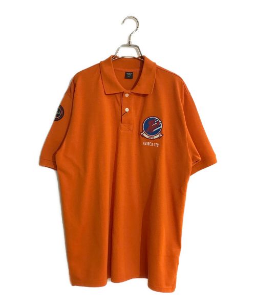 AVIREX（アヴィレックス）AVIREX (アヴィレックス) TOP GUN FLAG/トップガンフラッグポロシャツ オレンジ サイズ:SIZE XLの古着・服飾アイテム