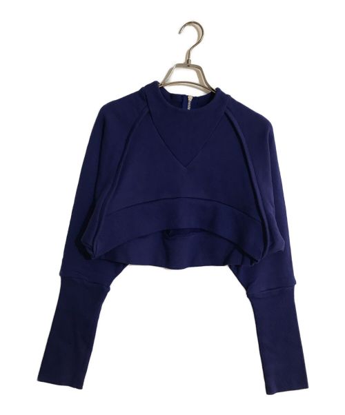 UN3D.（アンスリード）UN3D. (アンスリード) SHORT SWEAT TOP ブルー サイズ:36の古着・服飾アイテム