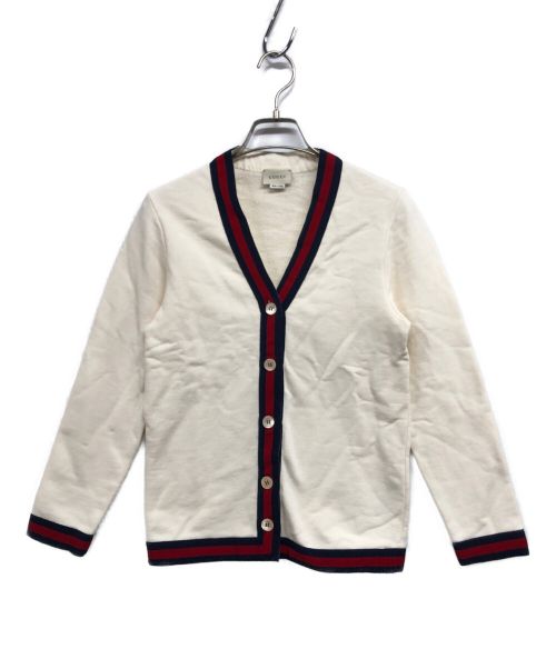 GUCCI（グッチ）GUCCI (グッチ) シェリーラインカーディガン ホワイト サイズ:10の古着・服飾アイテム