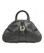 Christian Diorクリスチャン ディオール）の古着「トロッター柄ハンドバッグ」｜ブラック