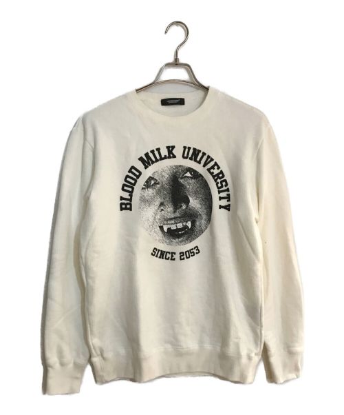UNDERCOVER（アンダーカバー）UNDERCOVER (アンダーカバー) White Blood Milk University Crewneck Sweatshirt ホワイト サイズ:SIZE 2の古着・服飾アイテム