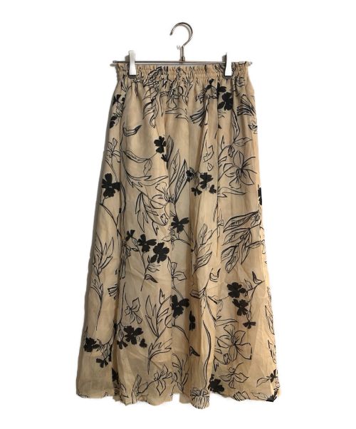 BALLSEY（ボールジィ）BALLSEY (ボールジィ) ワイルドフラワープリント ギャザーボリュームスカート ベージュ サイズ:34の古着・服飾アイテム