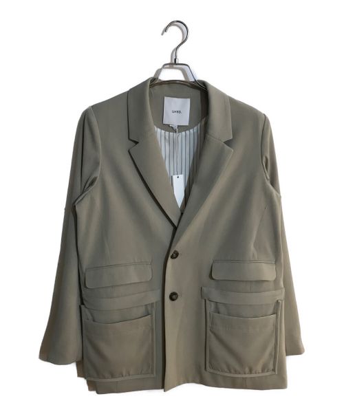 UN3D.（アンスリード）UN3D. (アンスリード) レイヤードポケット テーラードジャケット ベージュ サイズ:SIZE 36の古着・服飾アイテム