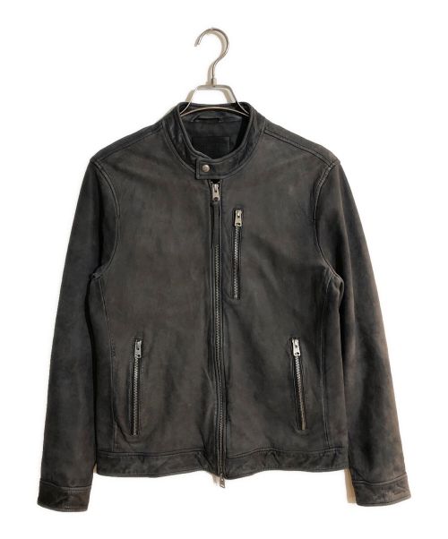 ALL SAINTS（オールセインツ）ALL SAINTS (オールセインツ) シングルライダースジャケット グレー サイズ:SIZE Mの古着・服飾アイテム