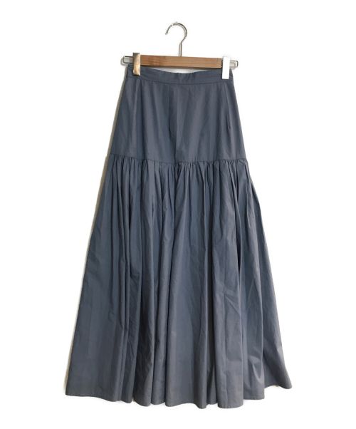 CLANE（クラネ）CLANE (クラネ) ギャザーティアードマキシスカート ブルーの古着・服飾アイテム