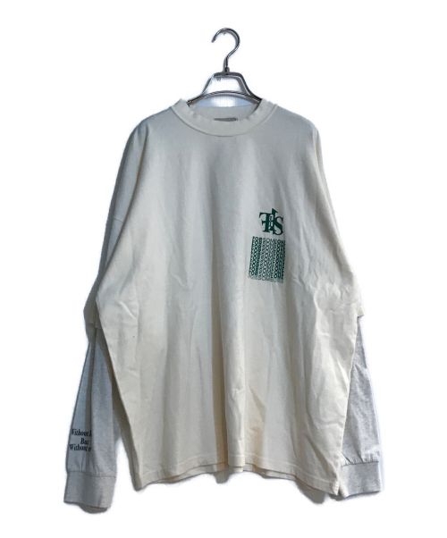 FORSOMEONE（フォーサムワン）FORSOMEONE (フォーサムワン) FS1 LAYERED LT/FS1レイヤードロングTシャツ アイボリー×グレー サイズ:SIZE 48 未使用品の古着・服飾アイテム