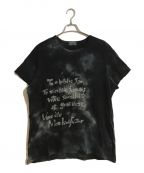 Yohji Yamamoto pour hommeヨウジヤマモト プールオム）の古着「籠染め メッセージ顔料プリントTシャツ」｜ブラック