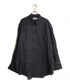 Graphpaperグラフペーパー）の古着「Linen L/S Oversized Regular Collar Shirt/リネンオーバーサイズレギュラーカラーシャツ」｜ネイビー