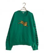 KENZOケンゾー）の古着「Jumping Tiger Sweatshirts/ジャンピングタイガースウェットシャツ」｜グリーン