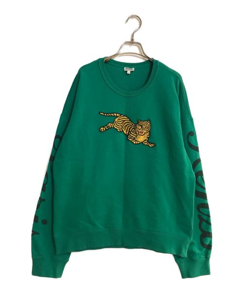 KENZO（ケンゾー）KENZO (ケンゾー) Jumping Tiger Sweatshirts/ジャンピングタイガースウェットシャツ グリーン サイズ:Lの古着・服飾アイテム