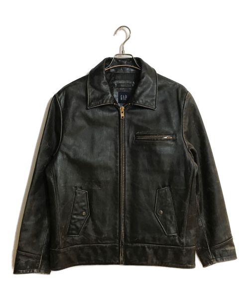 GAP（ギャップ）GAP (ギャップ) カウレザージャケット ブラック サイズ:SIZE Mの古着・服飾アイテム