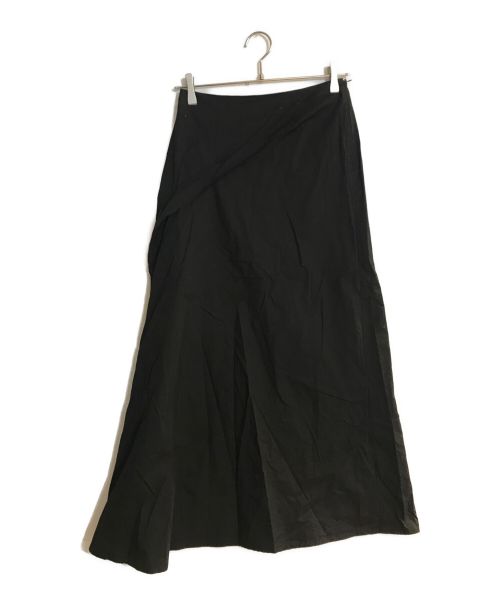 yohji yamamoto+noir（ヨウジヤマモトプリュスノアール）yohji yamamoto+Noir (ヨウジヤマモトプリュスノアール) ドレープロングスカート ブラック サイズ:SIZE 2の古着・服飾アイテム