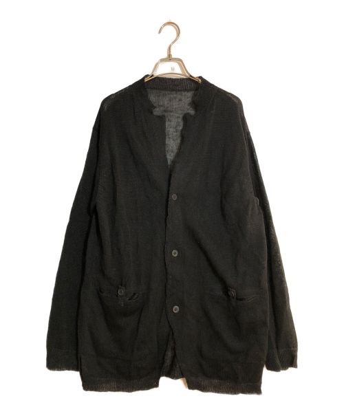 YOHJI YAMAMOTO（ヨウジヤマモト）YOHJI YAMAMOTO (ヨウジヤマモト) ポリエチレンヨリイトプレーティング リバーシブル ニット ジャケット ブラック サイズ:3の古着・服飾アイテム