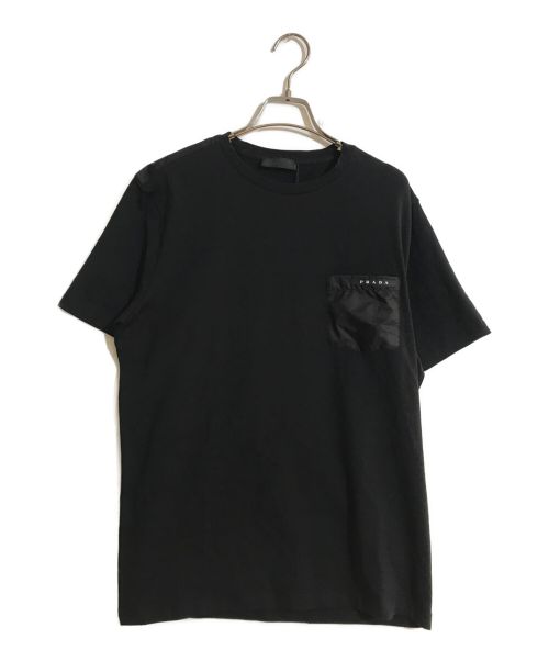 PRADA（プラダ）PRADA (プラダ) ナイロンポケットロゴTシャツ ブラック サイズ:Lの古着・服飾アイテム