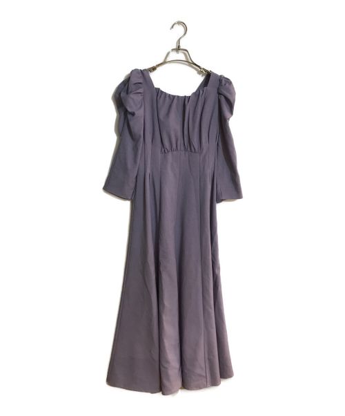 And Couture（アンドクチュール）And Couture (アンドクチュール) スクエアネックギャザーワンピース パープル サイズ:SIZE 36の古着・服飾アイテム