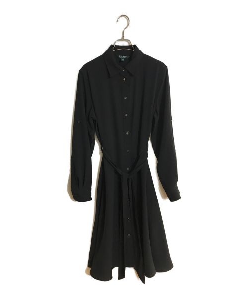 LAUREN RALPH LAUREN（ローレンラルフローレン）LAUREN RALPH LAUREN (ローレンラルフローレン) フィット＆フレア シャツドレス ブラック サイズ:SIZE 6の古着・服飾アイテム