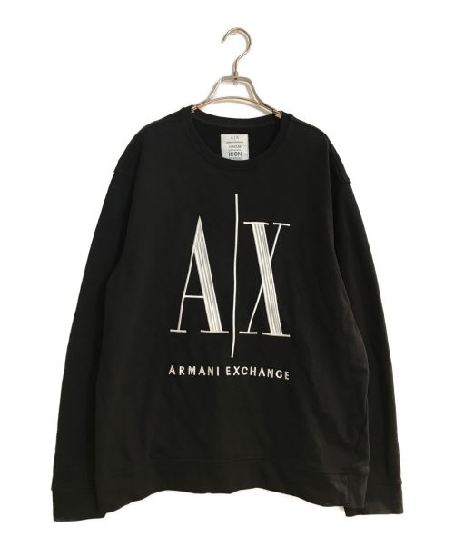 ARMANI EXCHANGE（アルマーニ エクスチェンジ）ARMANI EXCHANGE (アルマーニ エクスチェンジ) ICON PERIOD LOGO SWEATSHIRT/ アイコンピリオドロゴスウェットシャツ ブラック サイズ:XXLの古着・服飾アイテム